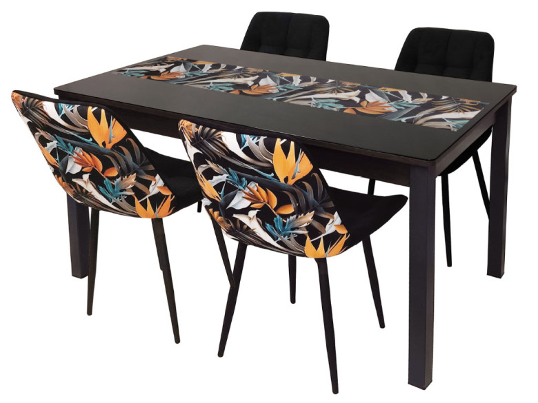 Обеденная группа ( стол + 4 стула ) флористик